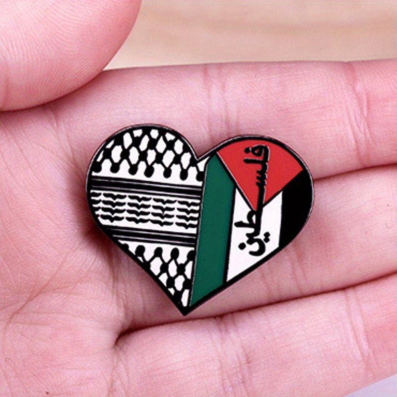 Palestine Heart - Shaped Badge Pin - Kites 4 Palestine