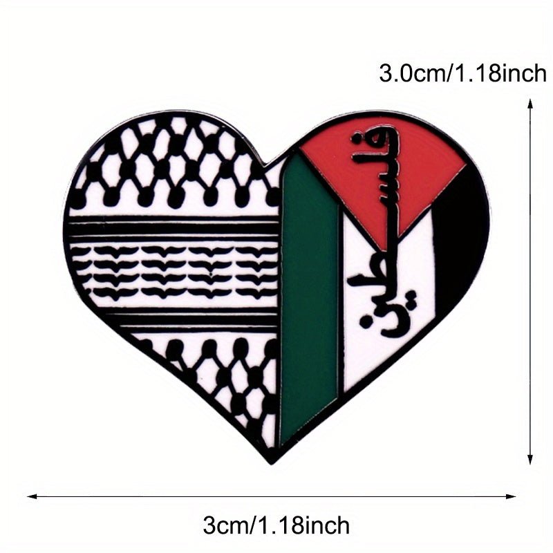 Palestine Heart - Shaped Badge Pin - Kites 4 Palestine