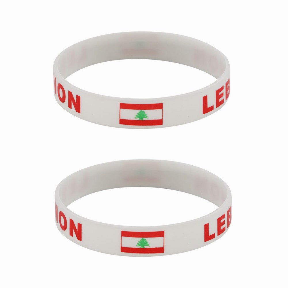 Silicone Lebanon Bracelet – Unisex Wristband with Lebanon Flag Design - Kites 4 Palestine