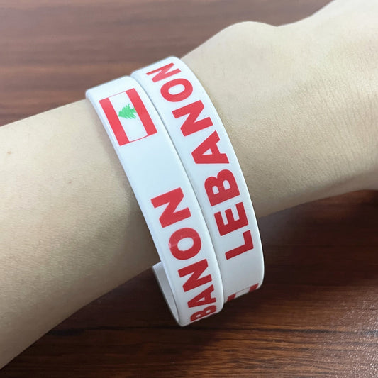 Silicone Lebanon Bracelet – Unisex Wristband with Lebanon Flag Design - Kites 4 Palestine