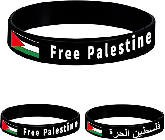 Silicone Palestine Bracelet – Unisex Wristband with Palestinian Flag Design - Kites 4 Palestine